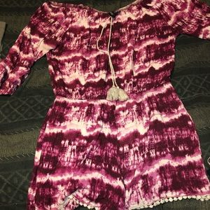 Colorful off the shoulder romper